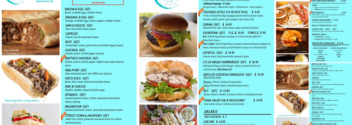 Ori's Bakery & Café Menu