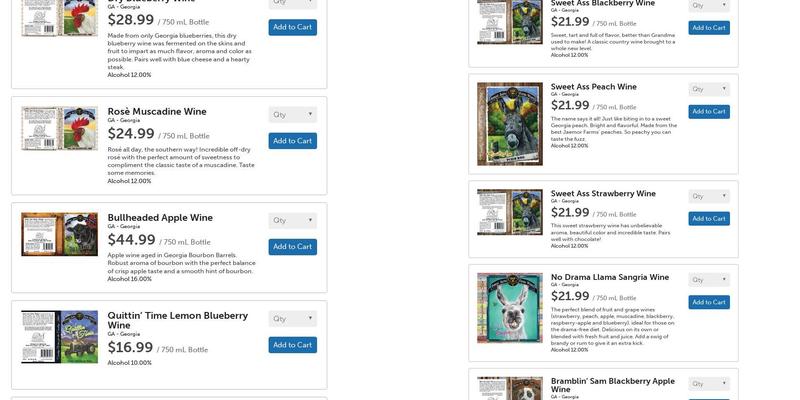 Sweet Acre Farms Winery Tasting Room (Helen) Menu