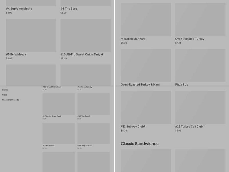 Subway Menu