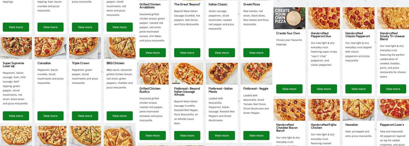 Pizza Hut Menu