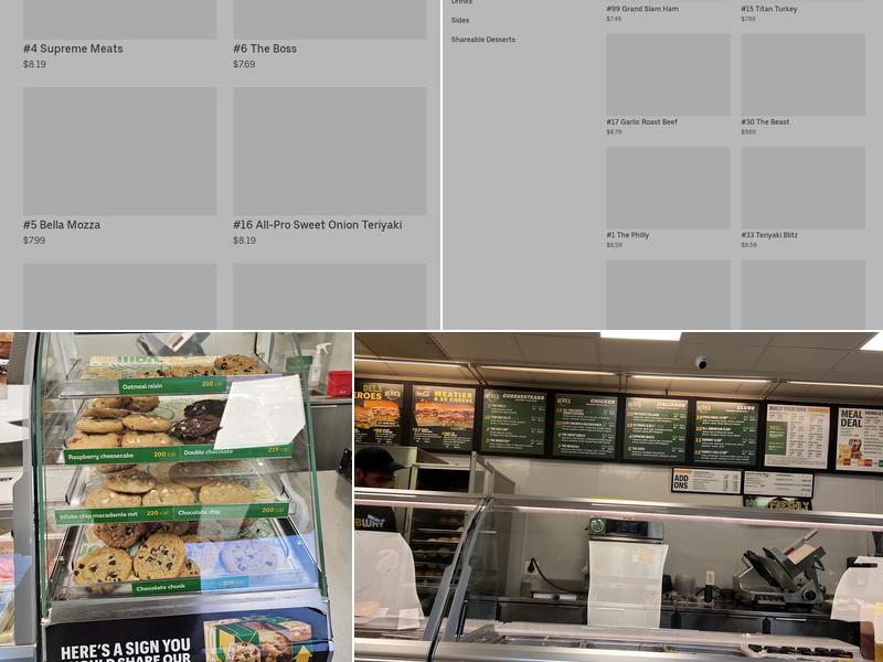Subway Menu