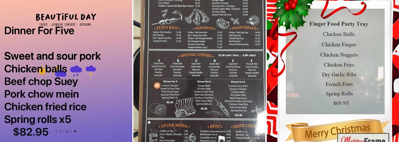 Sunny's Restaurant Menu