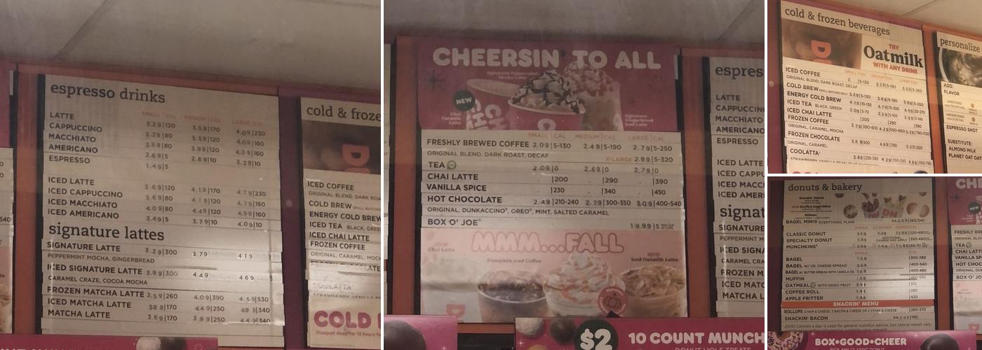 Dunkin' Menu