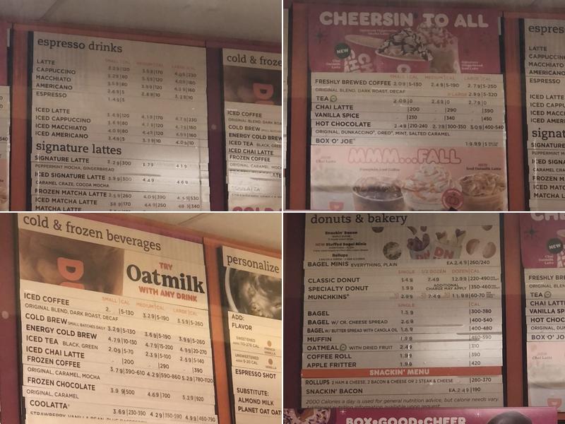 Dunkin' Menu