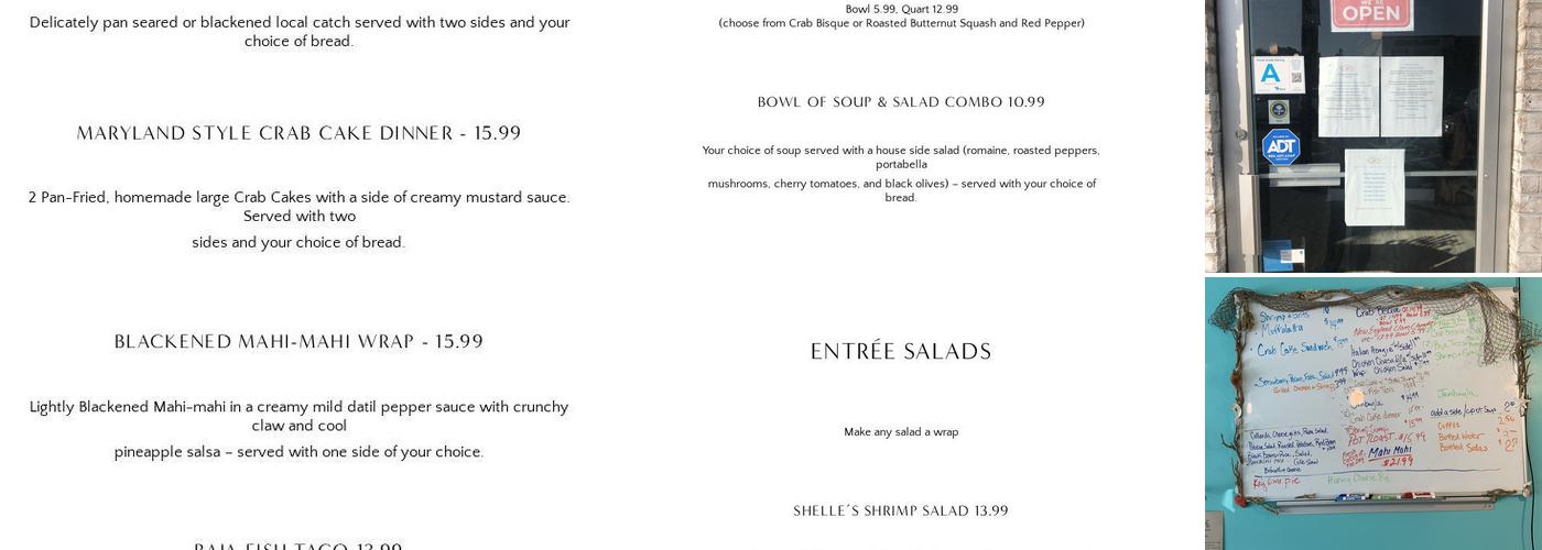 Shelle’s Bistro To Go Menu