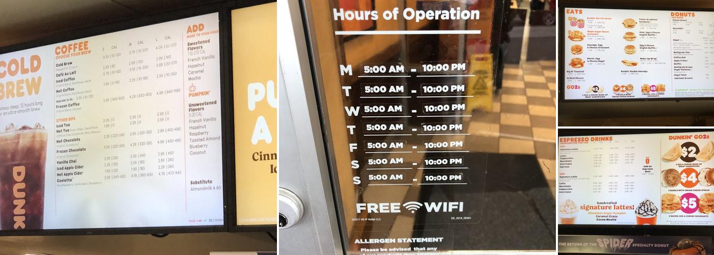 Dunkin' Menu