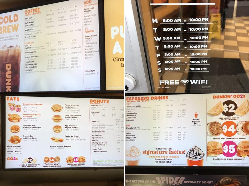 Dunkin' Menu