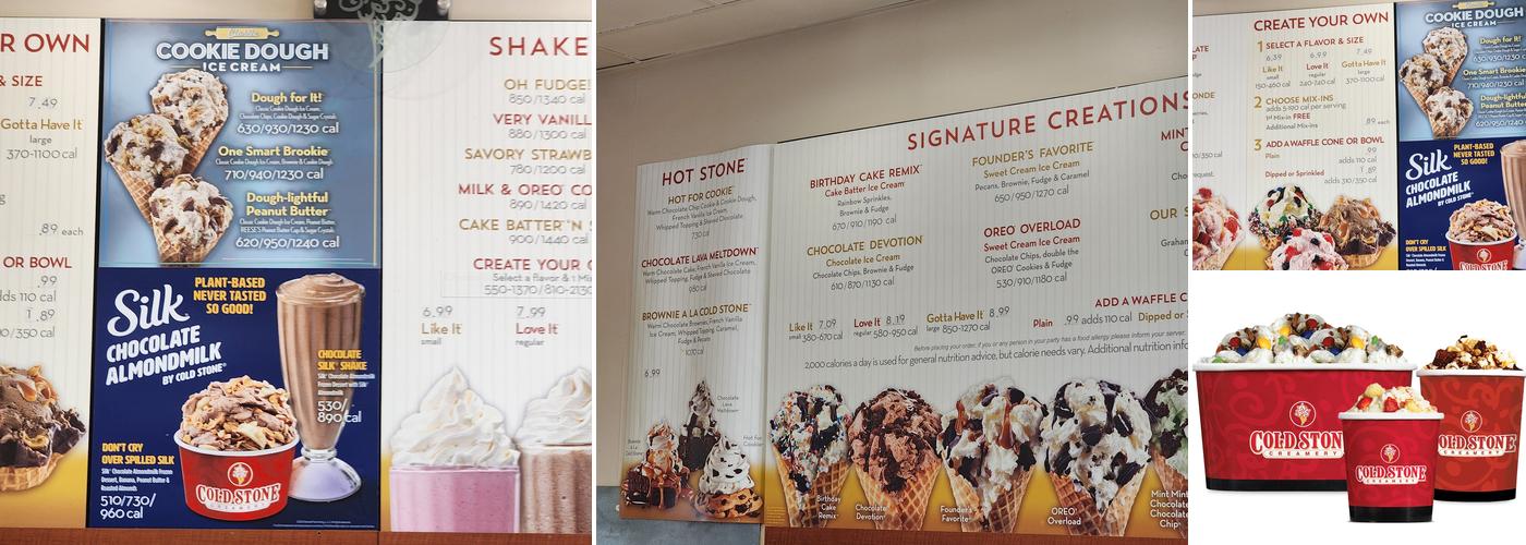 Cold Stone Creamery Menu