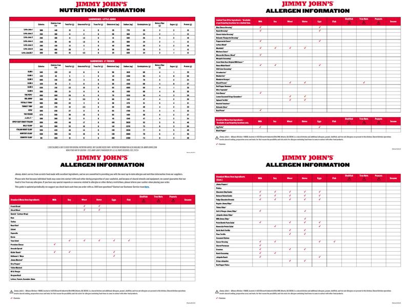 Jimmy John's Menu
