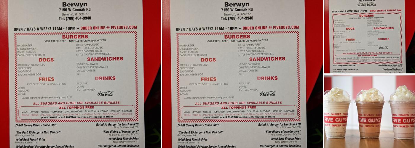 Five Guys Menu