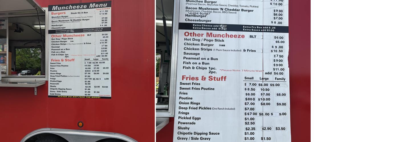 Muncheeze Menu