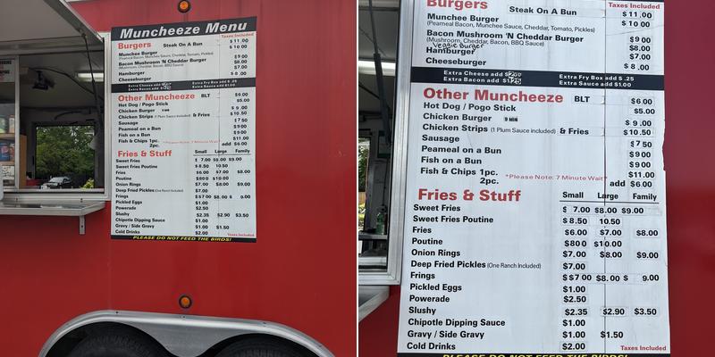 Muncheeze Menu