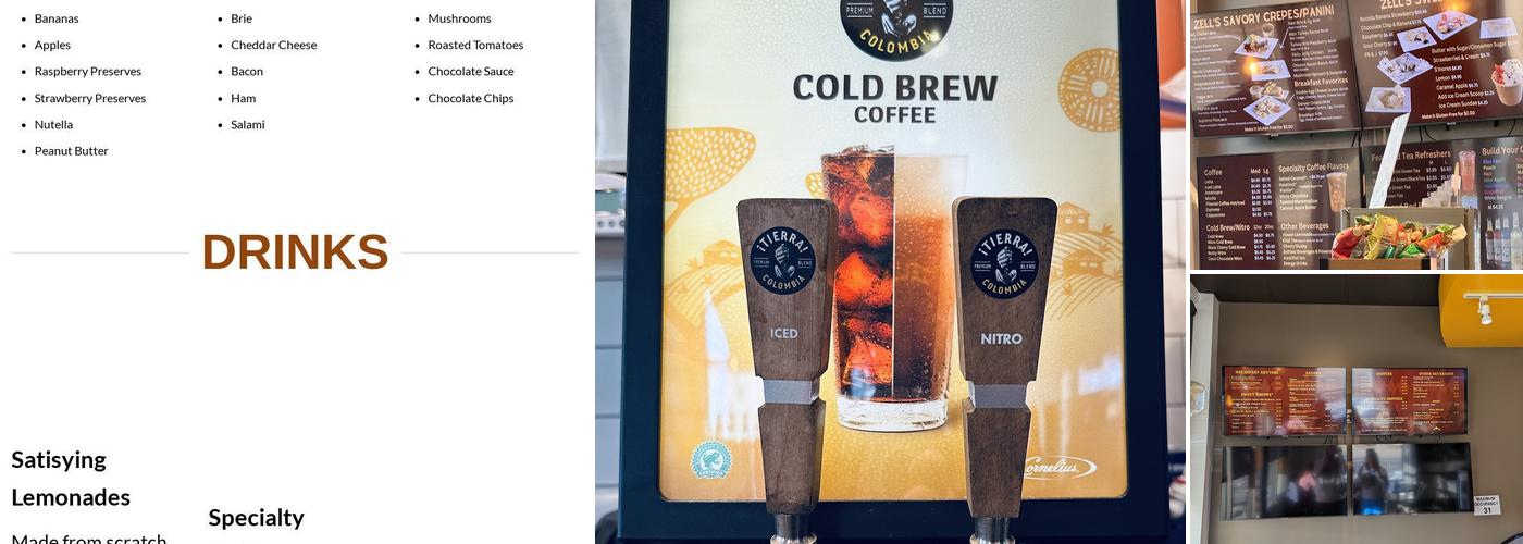 Zell's Panini & Crepes Menu