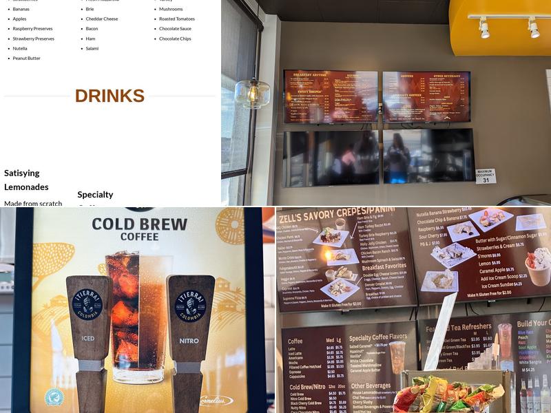 Zell's Panini & Crepes Menu