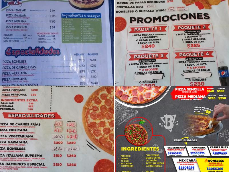 Bambinos Pizza Menu