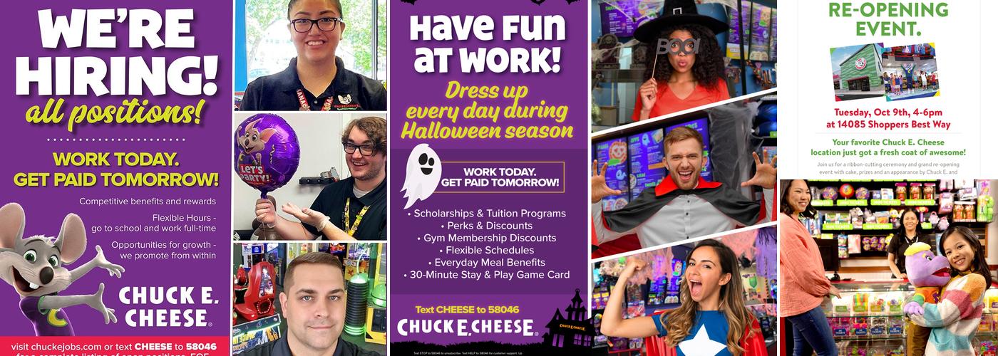 Chuck E. Cheese Menu