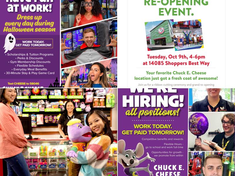Chuck E. Cheese Menu