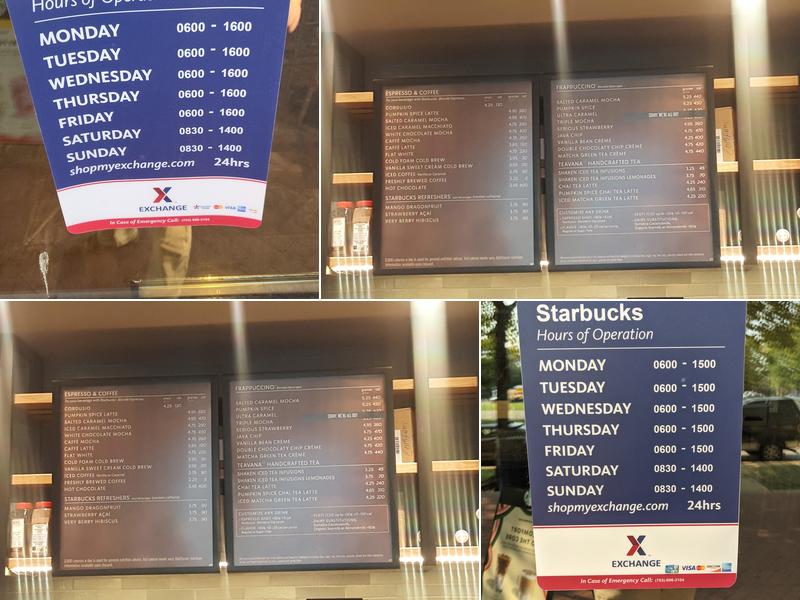 Starbucks Menu
