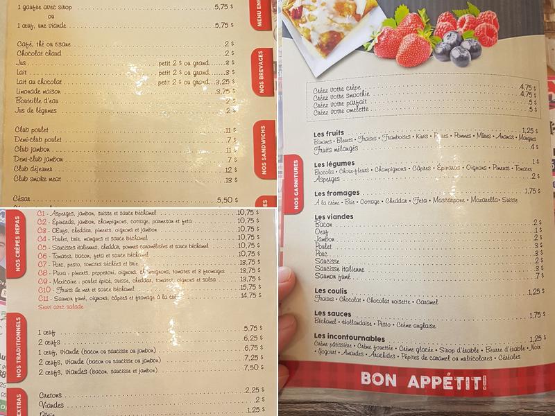la Crêperie de la Reine Menu