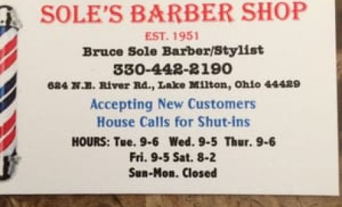 Sole's Barber Shop Lake Milton Ohio 44429