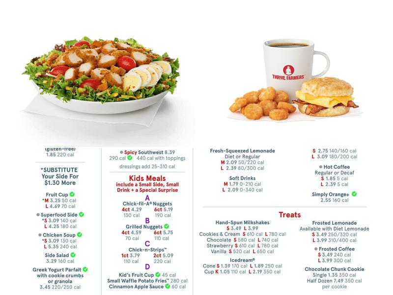 Chick-fil-A Menu