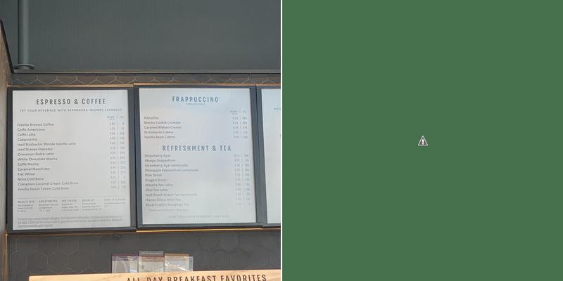Starbucks Menu