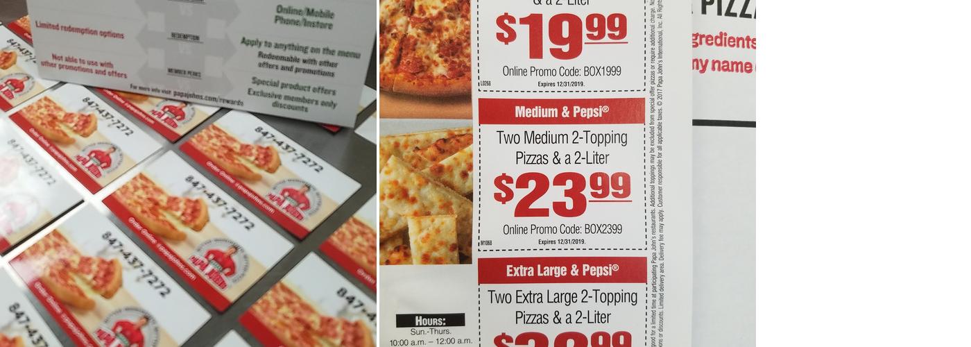 Papa Johns Pizza Menu