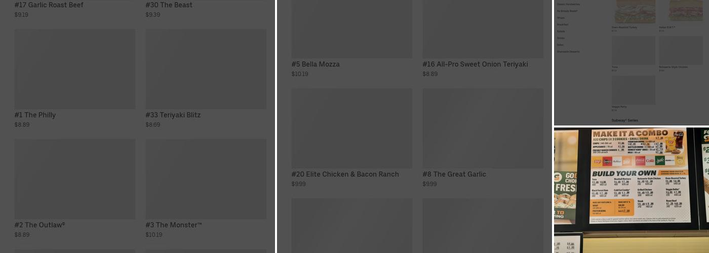 Subway Menu