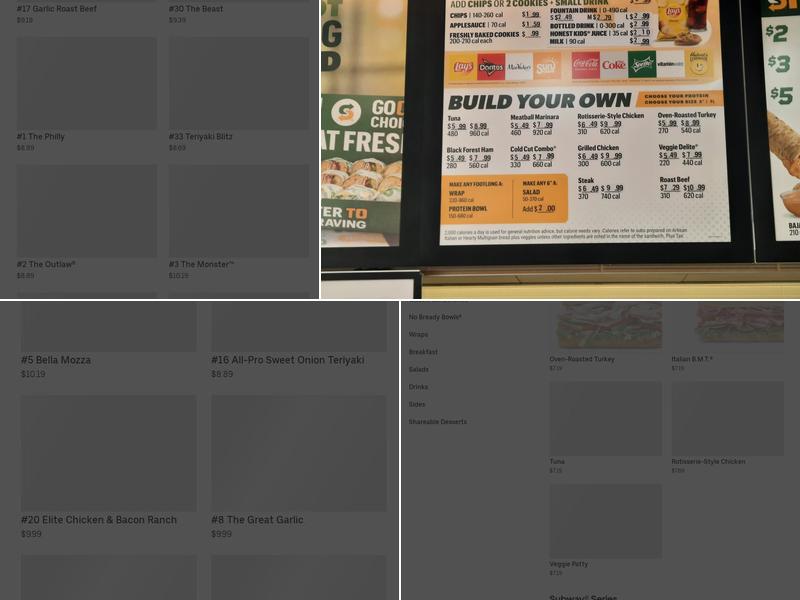 Subway Menu