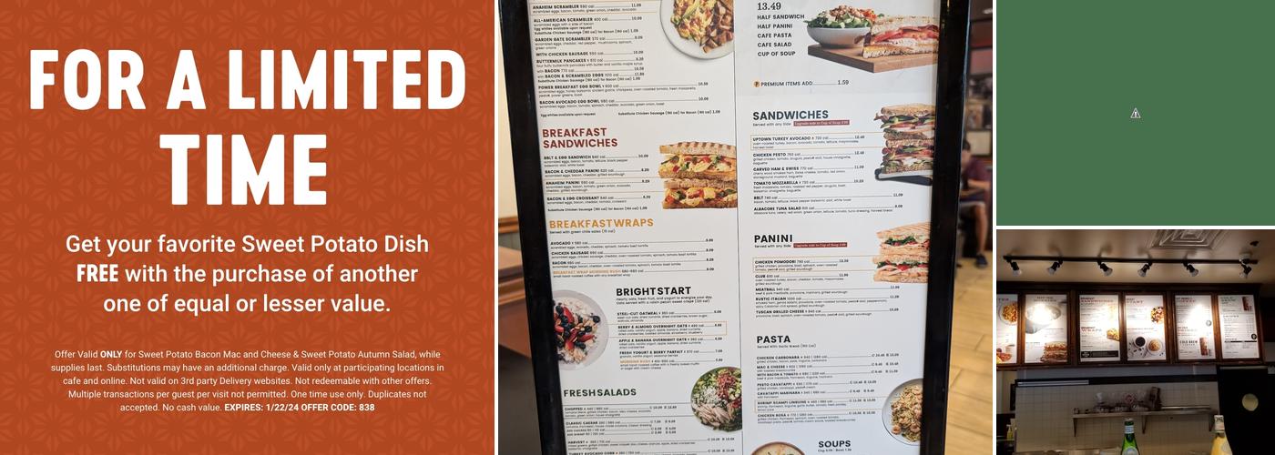 Corner Bakery Menu