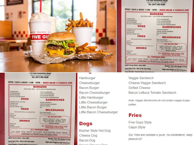 Five Guys Menu