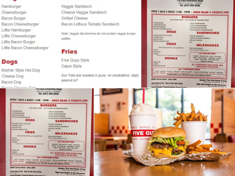 Five Guys Menu
