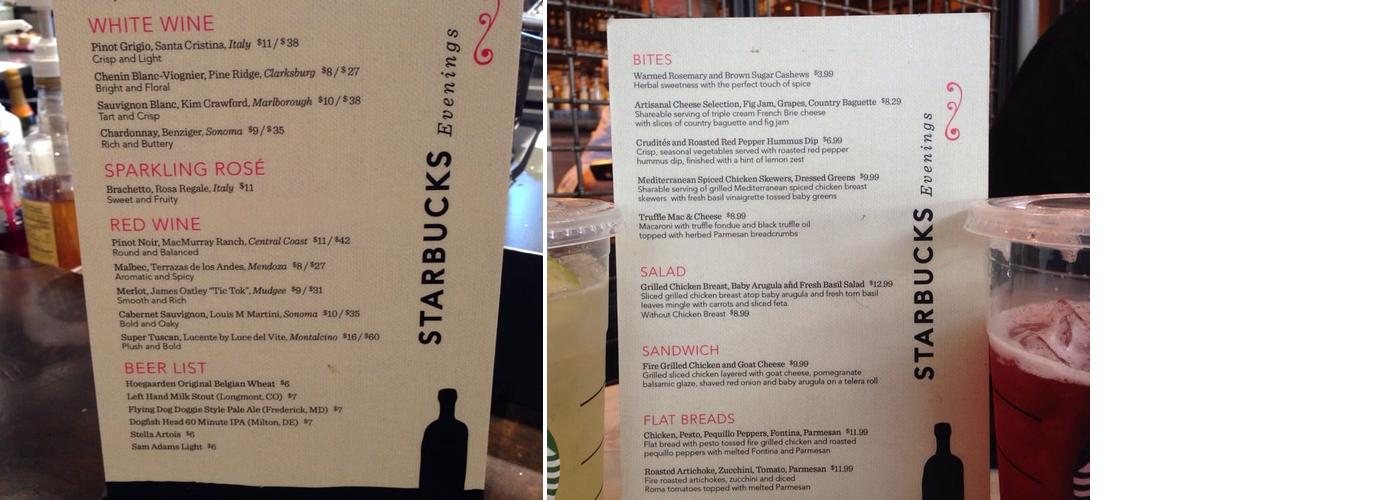 Starbucks Menu