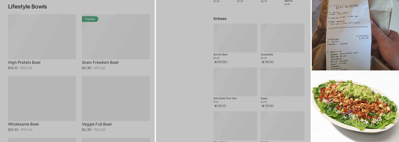 Chipotle Mexican Grill Menu