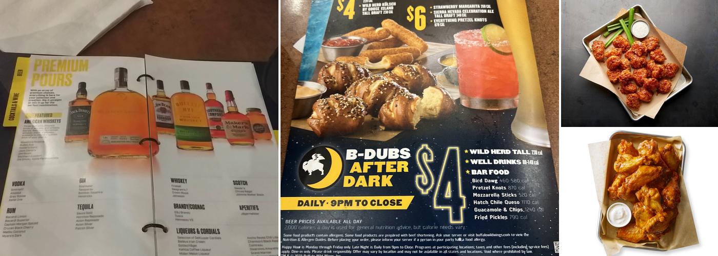 Buffalo Wild Wings Menu