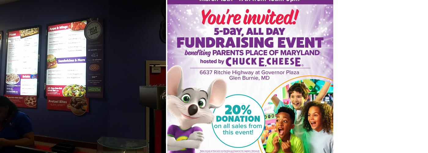 Chuck E. Cheese Menu
