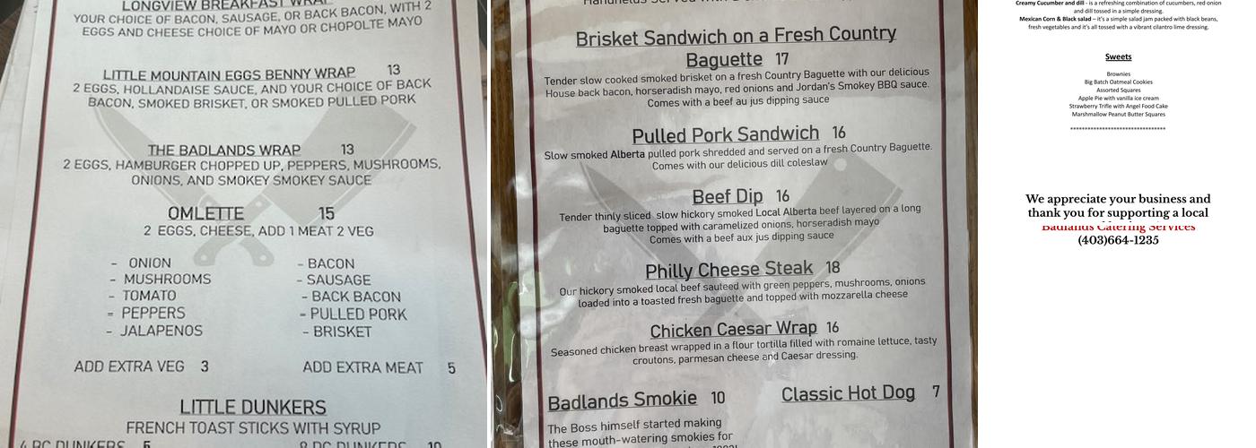 Badlands BBQ & Grill Menu