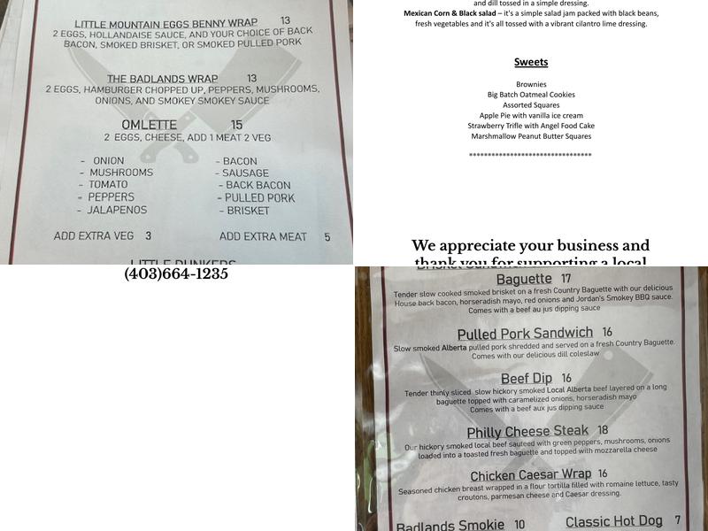 Badlands BBQ & Grill Menu