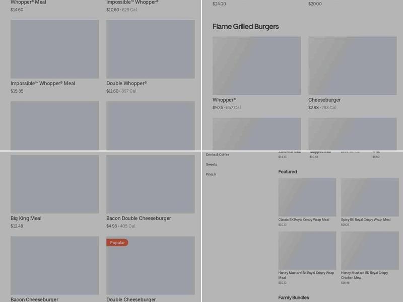 Burger King Menu
