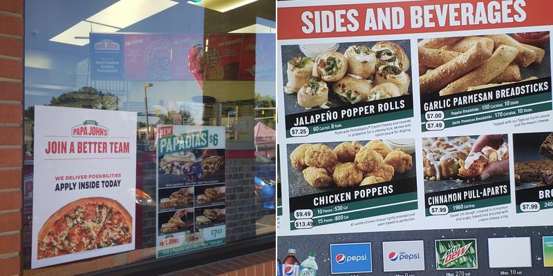 Papa Johns Pizza Menu