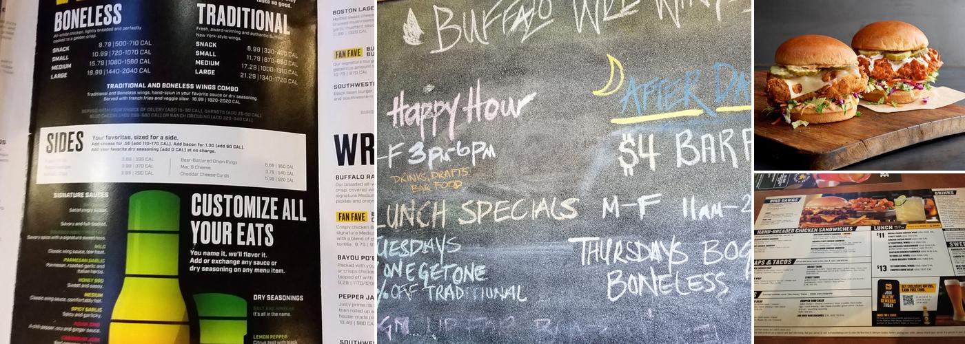 Buffalo Wild Wings Menu