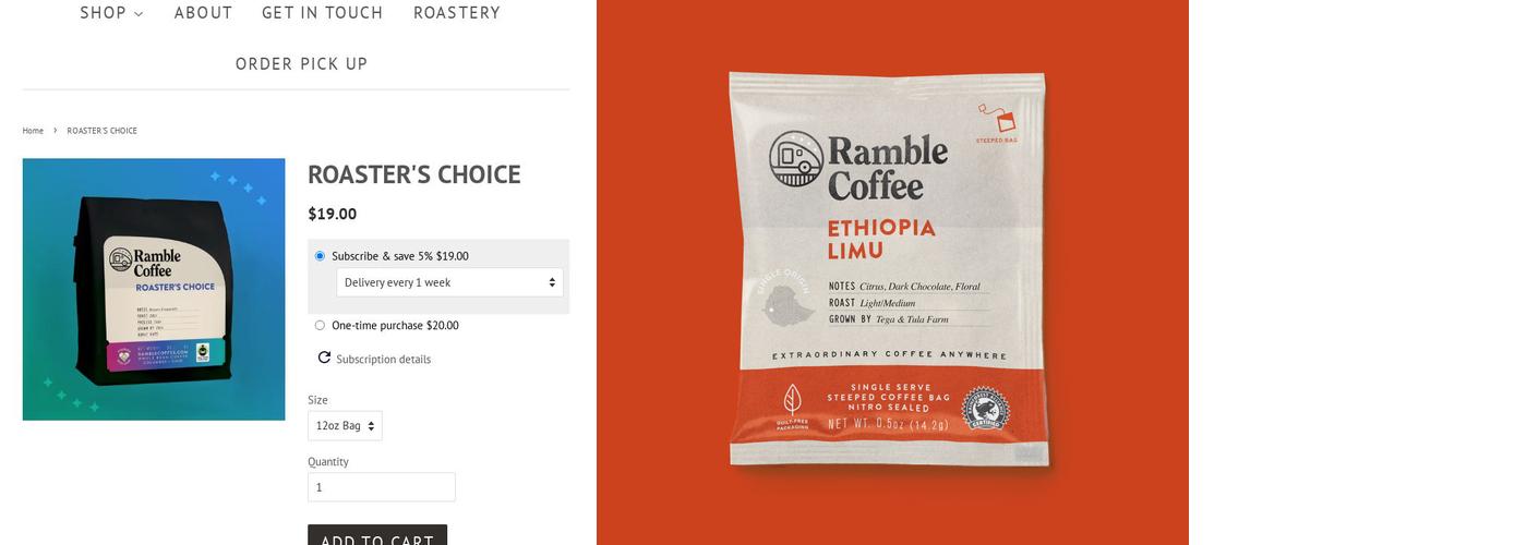Ramble Coffee Menu