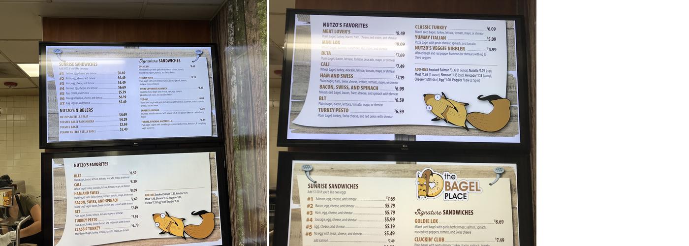 The Bagel Place Menu