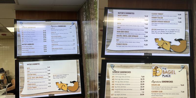 The Bagel Place Menu