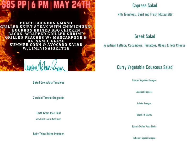 Lenore Nolan-Ryan Cooking School & Catering Menu