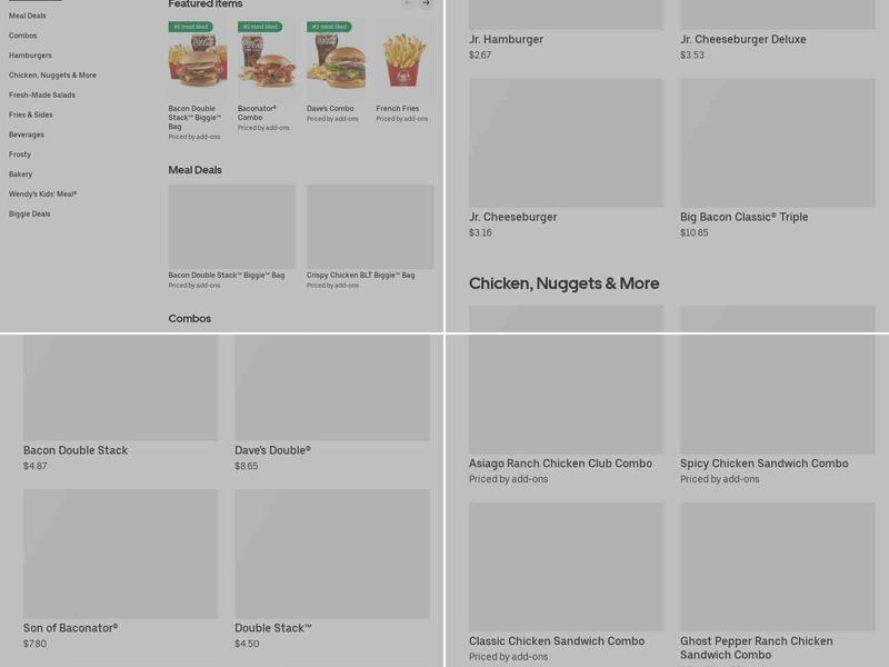 Wendy's Menu