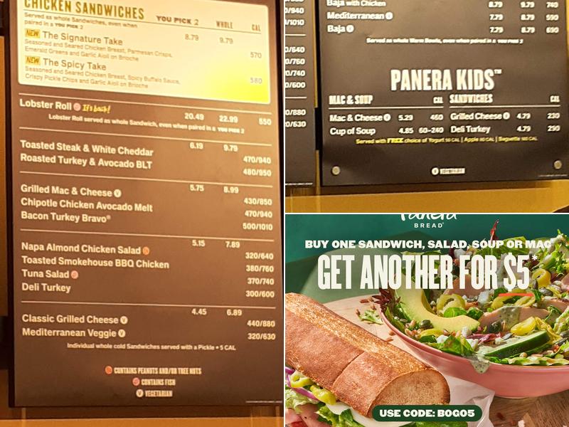 Panera Bread Menu