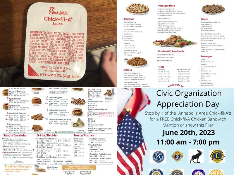 Chick-fil-A Edgewater, MD Menu