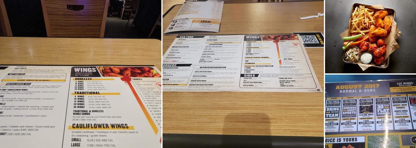 Buffalo Wild Wings Menu