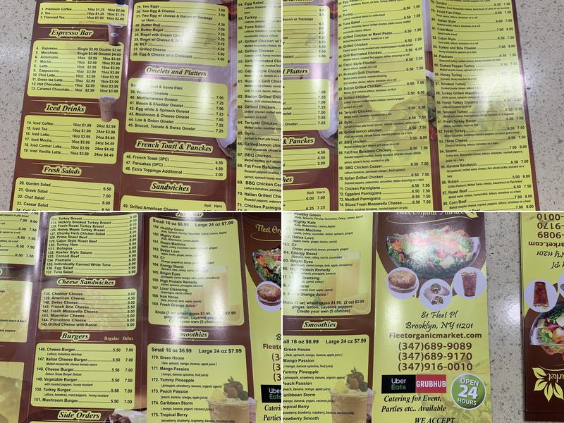 Fleet Organic Market Menu